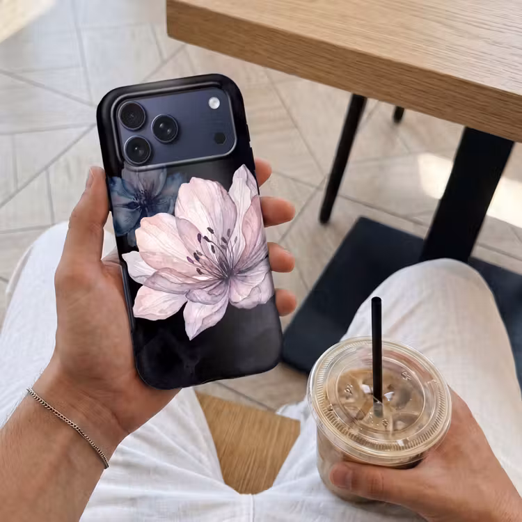 Telefoonhoesje Toughcase - Bloemen - Aquarel - Modern - Roze - Donker — 4