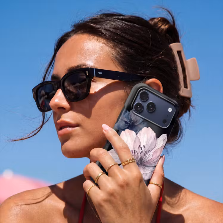 Telefoonhoesje Toughcase - Bloemen - Aquarel - Modern - Roze - Donker — 6