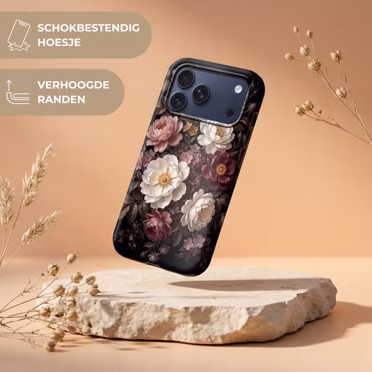 Telefoonhoesje Toughcase - Bloemen - Boeket - Klassiek - Donker - Rood — 5