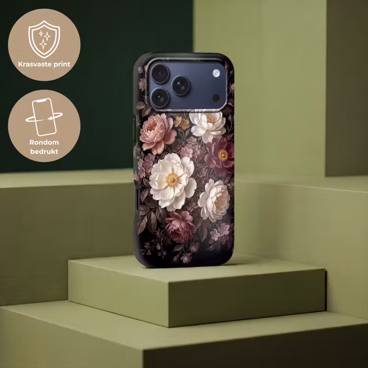 Telefoonhoesje Toughcase - Bloemen - Boeket - Klassiek - Donker - Rood — 7