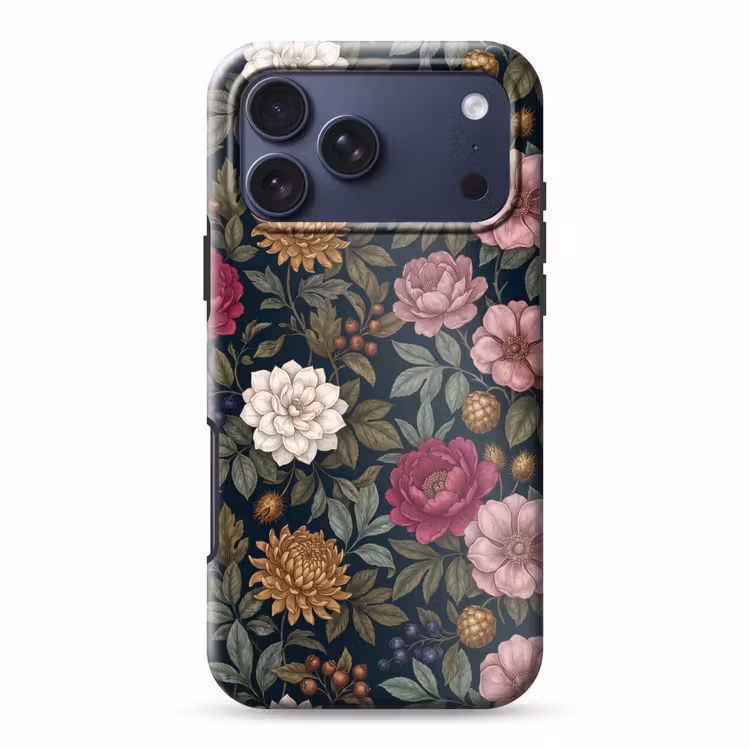 Telefoonhoesje Toughcase - Bloemen - Botanisch - Illustratie - Donker - Vintage — 1