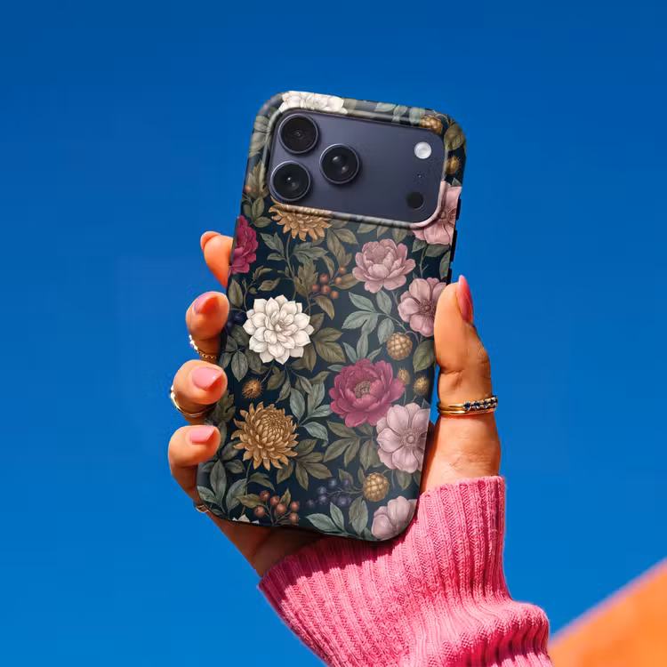 Telefoonhoesje Toughcase - Bloemen - Botanisch - Illustratie - Donker - Vintage — 2