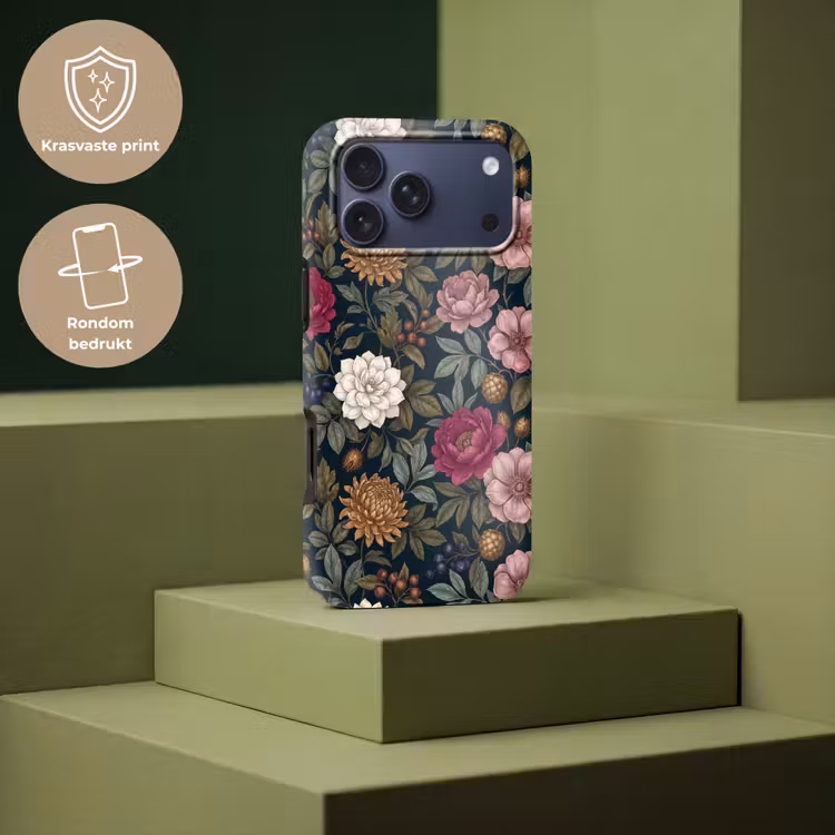 Telefoonhoesje Toughcase - Bloemen - Botanisch - Illustratie - Donker - Vintage — 7