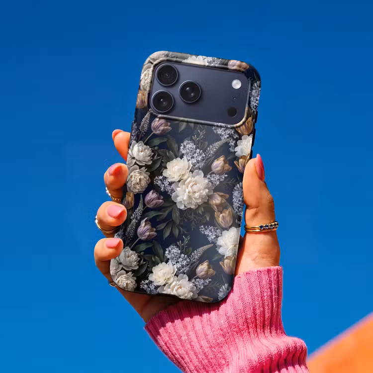 Telefoonhoesje Toughcase - Bloemen - Donker - Elegant - Natuur - Wit — 2