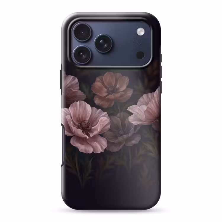 Telefoonhoesje Toughcase - Bloemen - Natuur - Roze - Donker - Modern — 1