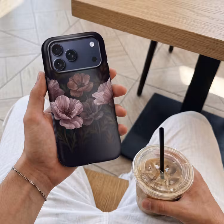 Telefoonhoesje Toughcase - Bloemen - Natuur - Roze - Donker - Modern — 4