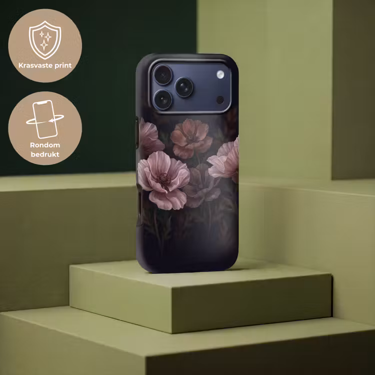 Telefoonhoesje Toughcase - Bloemen - Natuur - Roze - Donker - Modern — 7