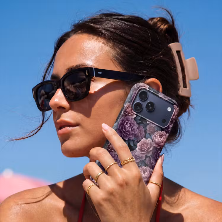 Telefoonhoesje Toughcase - Bloemen - Patroon - Donker - Botanisch - Paars — 6