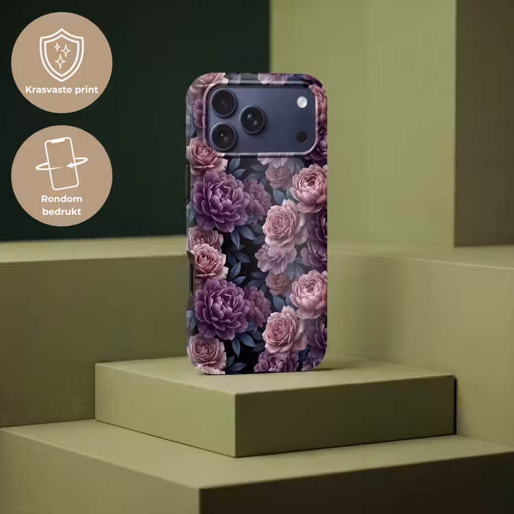Telefoonhoesje Toughcase - Bloemen - Patroon - Donker - Botanisch - Paars — 7