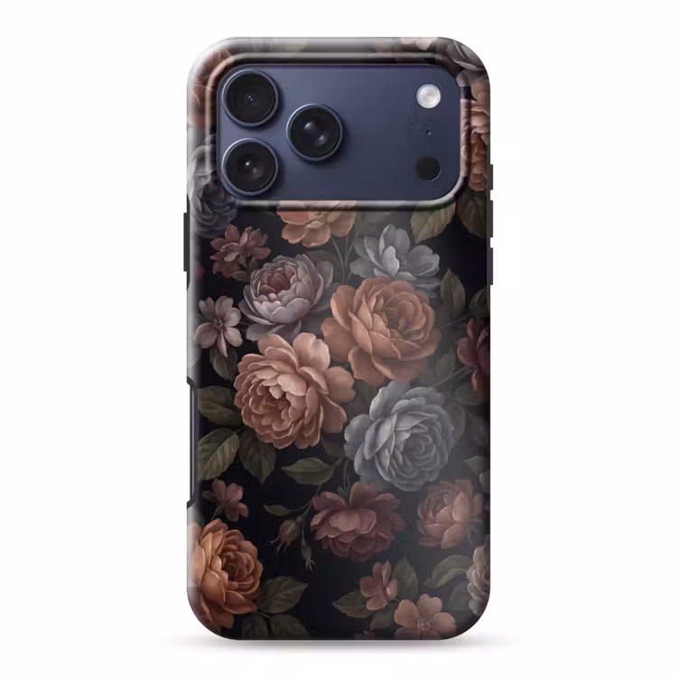 Telefoonhoesje Toughcase - Bloemen - Patroon - Vintage - Donker - Roze — 1
