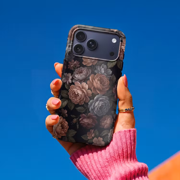 Telefoonhoesje Toughcase - Bloemen - Patroon - Vintage - Donker - Roze — 2