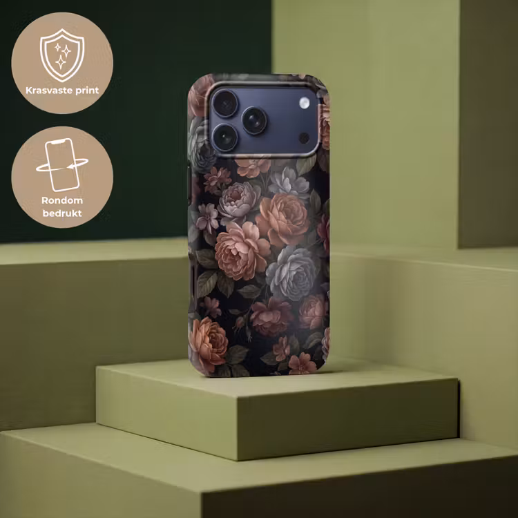Telefoonhoesje Toughcase - Bloemen - Patroon - Vintage - Donker - Roze — 7