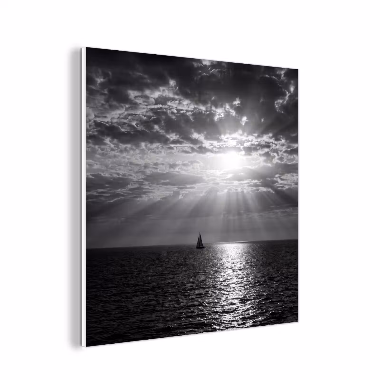 Forex - Water - Boot - Lucht - Natuur - Zwart-wit — 1