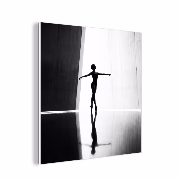 Forex - Danser - Silhouette - Kunst - Modern - Zwart-wit — 1
