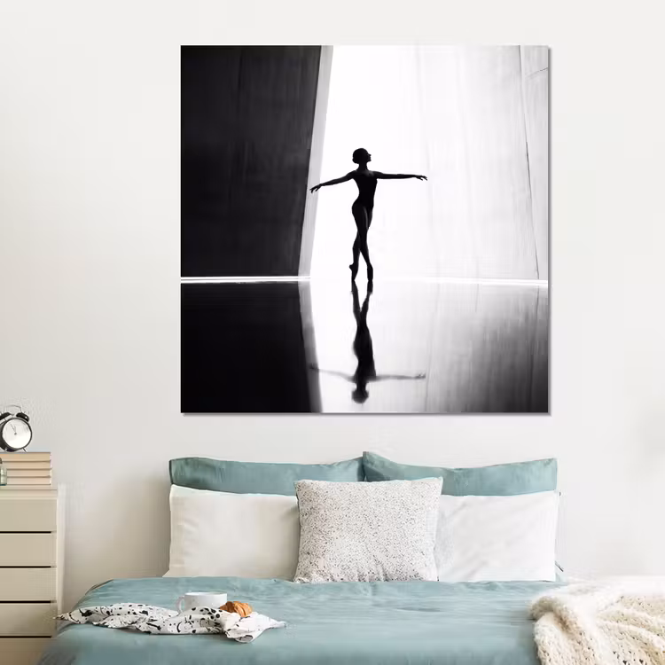 Forex - Danser - Silhouette - Kunst - Modern - Zwart-wit — 2