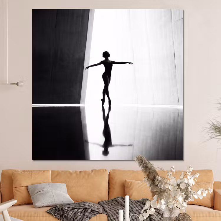 Forex - Danser - Silhouette - Kunst - Modern - Zwart-wit — 4