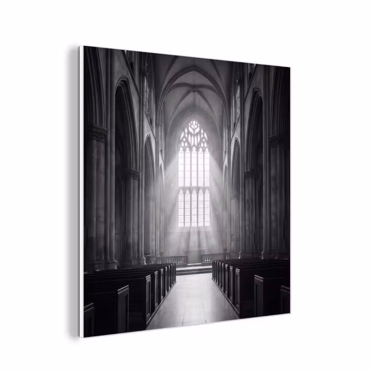 Forex - Kerk - Interieur - Lichtstralen - Architectuur - Klassiek — 1