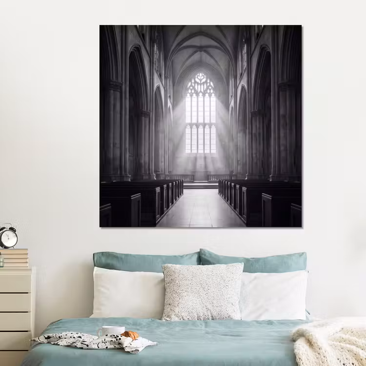 Forex - Kerk - Interieur - Lichtstralen - Architectuur - Klassiek — 2