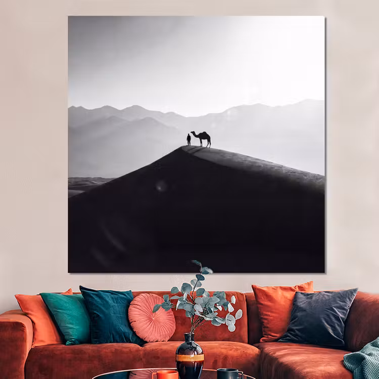 Forex - Mens - Kameel - Zandduin - Natuur - Monochroom — 3