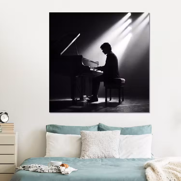 Forex - Persoon - Piano - Muziek - Zwart-wit - Podium — 2