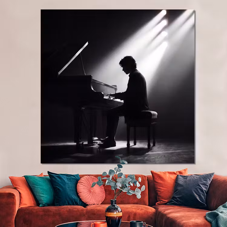Forex - Persoon - Piano - Muziek - Zwart-wit - Podium — 3