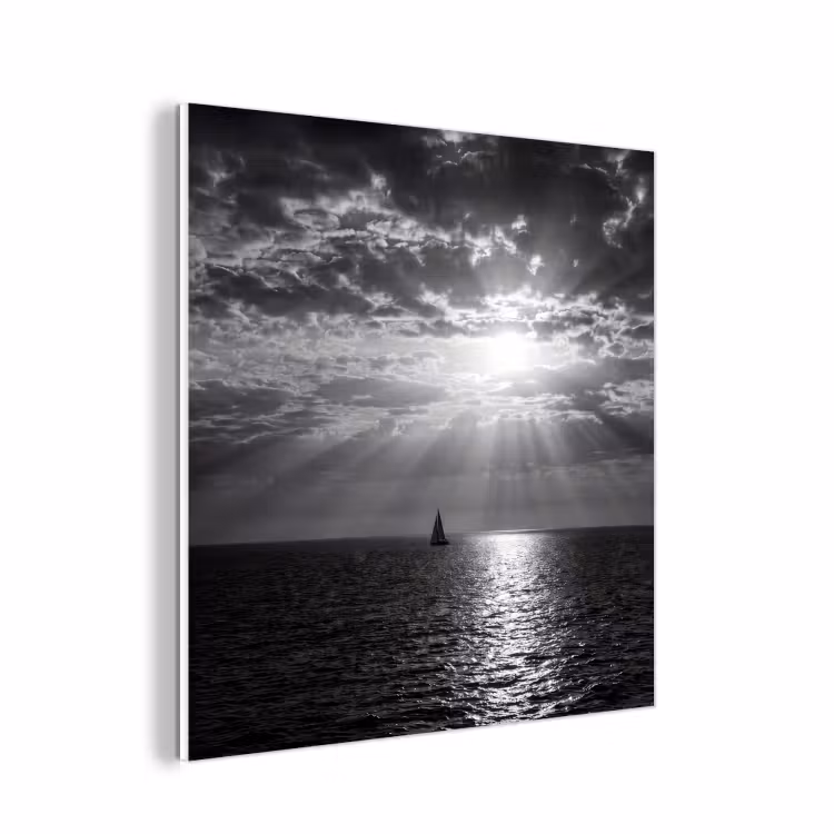 Forex - Water - Boot - Lucht - Natuur - Zwart-wit — 1