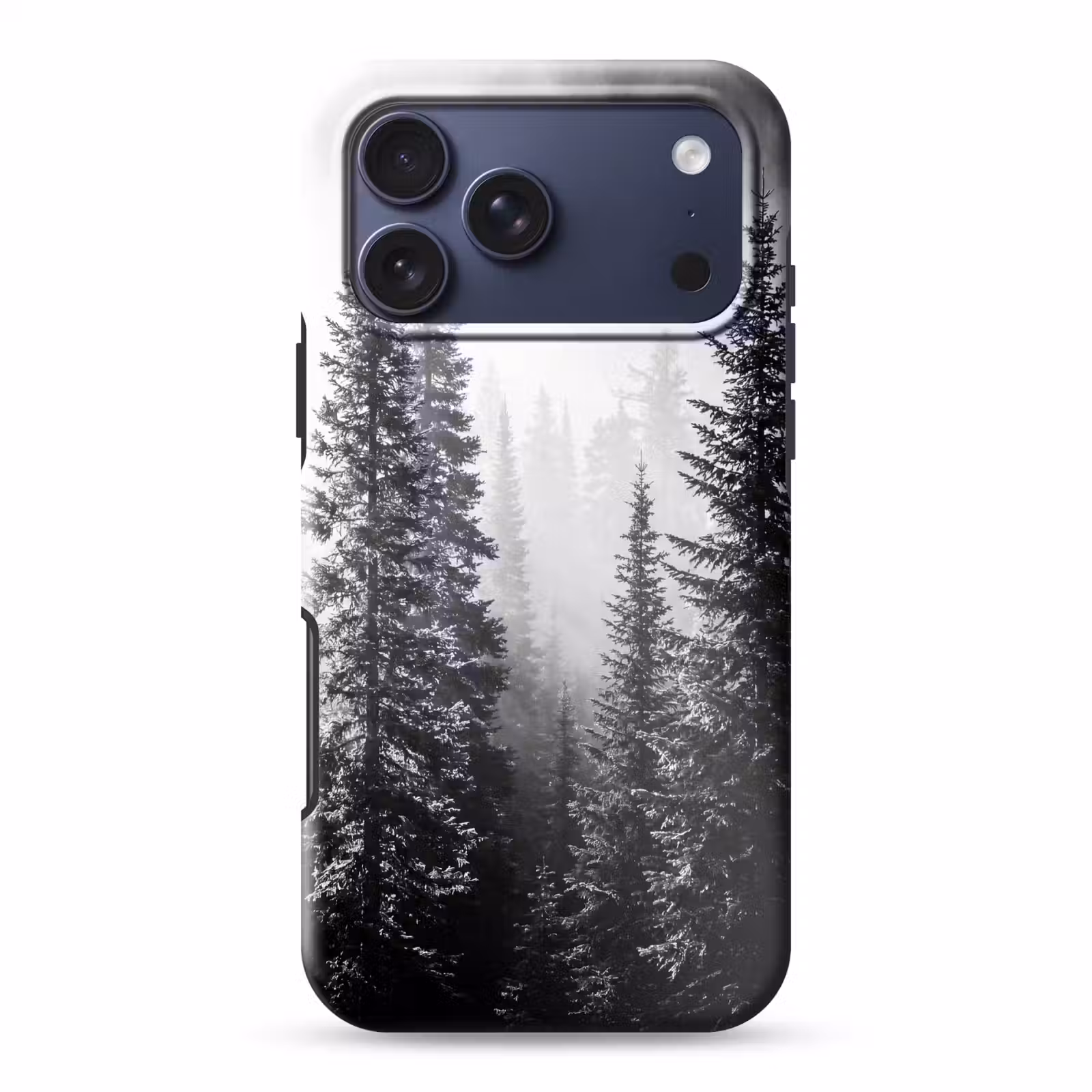 Telefoonhoesje Toughcase - Bos - Mist - Winter - Monochroom - Natuur — 1