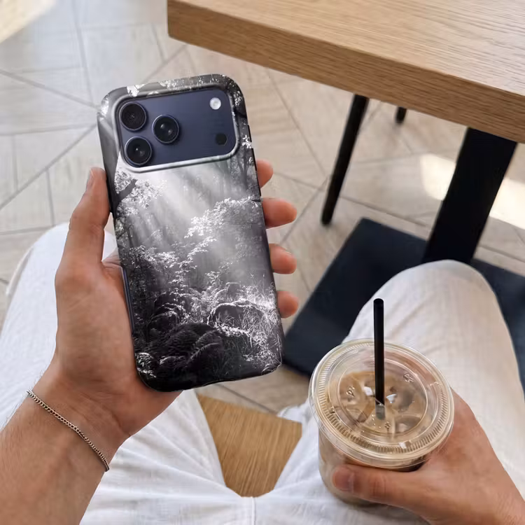 Telefoonhoesje Toughcase - Bos - Lichtstralen - Natuur - Zwart-wit — 4
