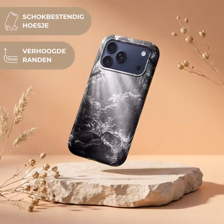 Telefoonhoesje Toughcase - Bos - Lichtstralen - Natuur - Zwart-wit — 5