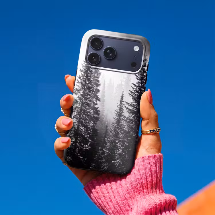 Telefoonhoesje Toughcase - Bos - Mist - Winter - Monochroom - Natuur — 2
