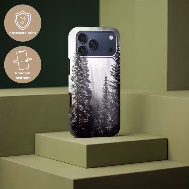 Telefoonhoesje Toughcase - Bos - Mist - Winter - Monochroom - Natuur — 7