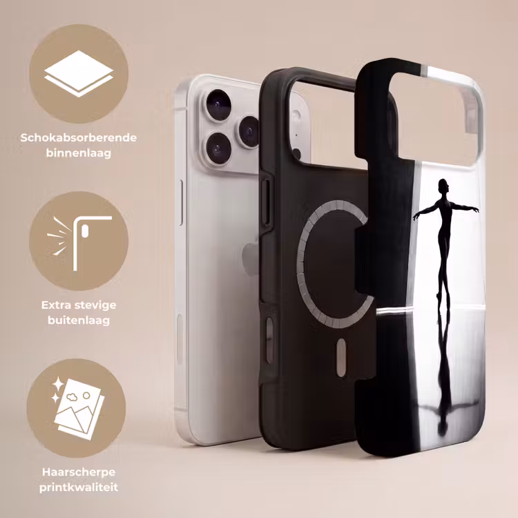 Telefoonhoesje Toughcase - Danser - Silhouette - Kunst - Modern - Zwart-wit — 3