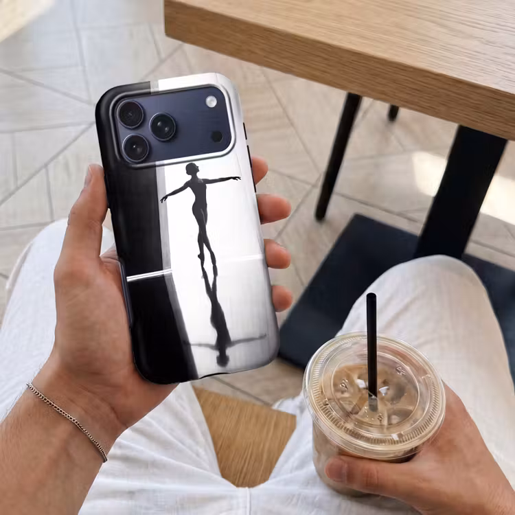 Telefoonhoesje Toughcase - Danser - Silhouette - Kunst - Modern - Zwart-wit — 4