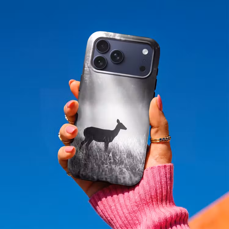 Telefoonhoesje Toughcase - Hert - Bos - Zonnestralen - Zwart-wit - Natuur — 2