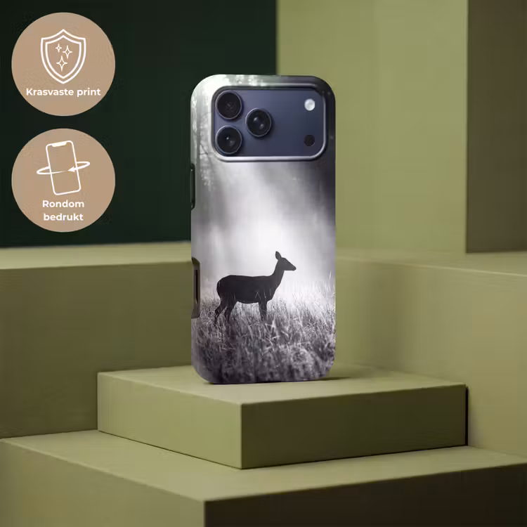 Telefoonhoesje Toughcase - Hert - Bos - Zonnestralen - Zwart-wit - Natuur — 7