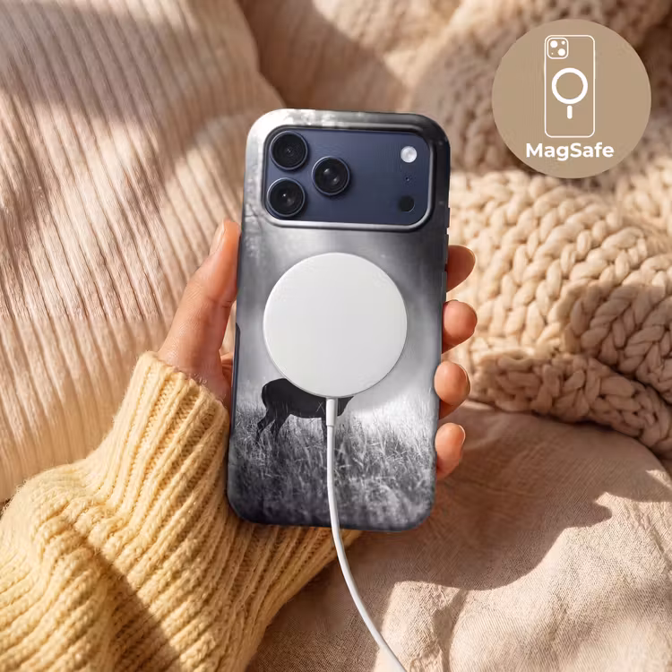Telefoonhoesje Toughcase - Hert - Bos - Zonnestralen - Zwart-wit - Natuur — 8