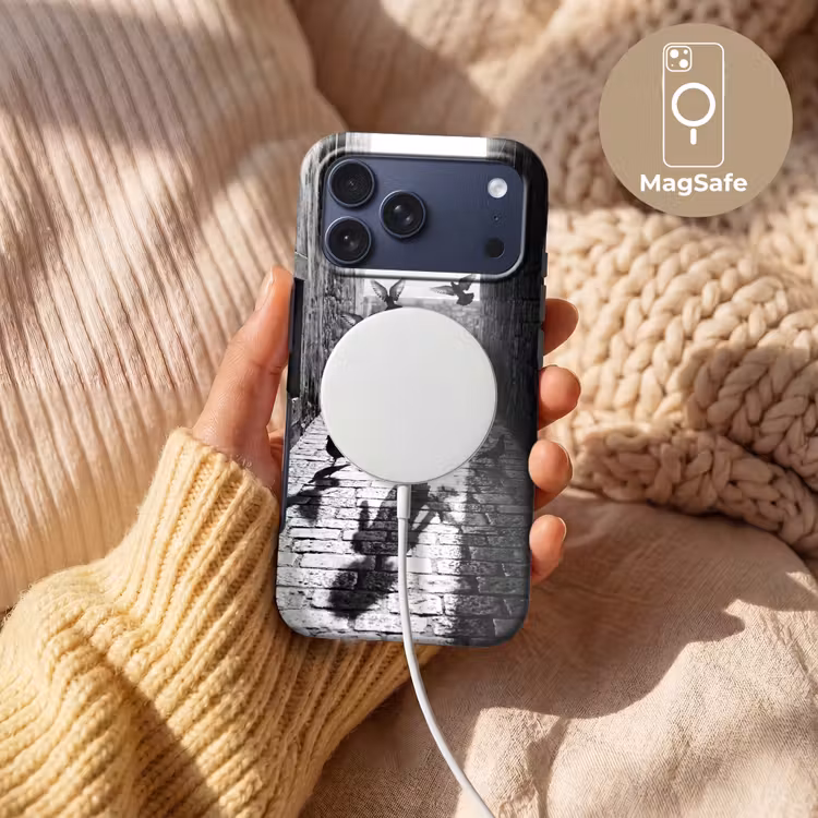 Telefoonhoesje Toughcase - Kind - Vogel - Straat - Zwart-wit - Spelen — 8