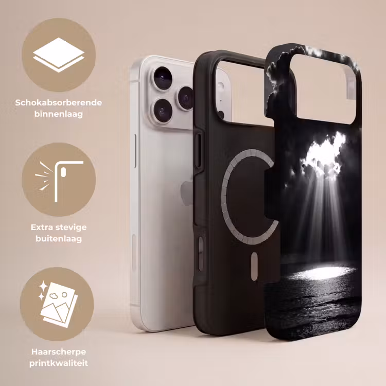 Telefoonhoesje Toughcase - Licht - Wolken - Zee - Zwart-wit - Natuur — 3