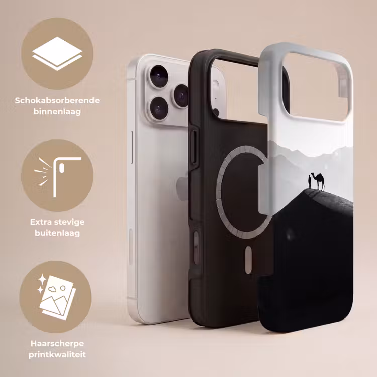 Telefoonhoesje Toughcase - Mens - Kameel - Zandduin - Natuur - Monochroom — 3