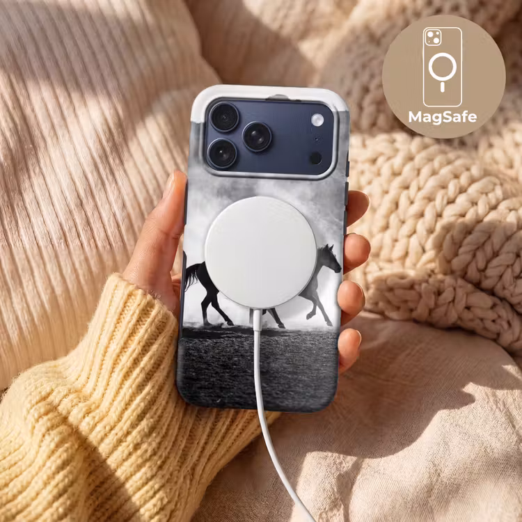 Telefoonhoesje Toughcase - Paard - Ren - Stof - Zwart-wit - Dieren — 8