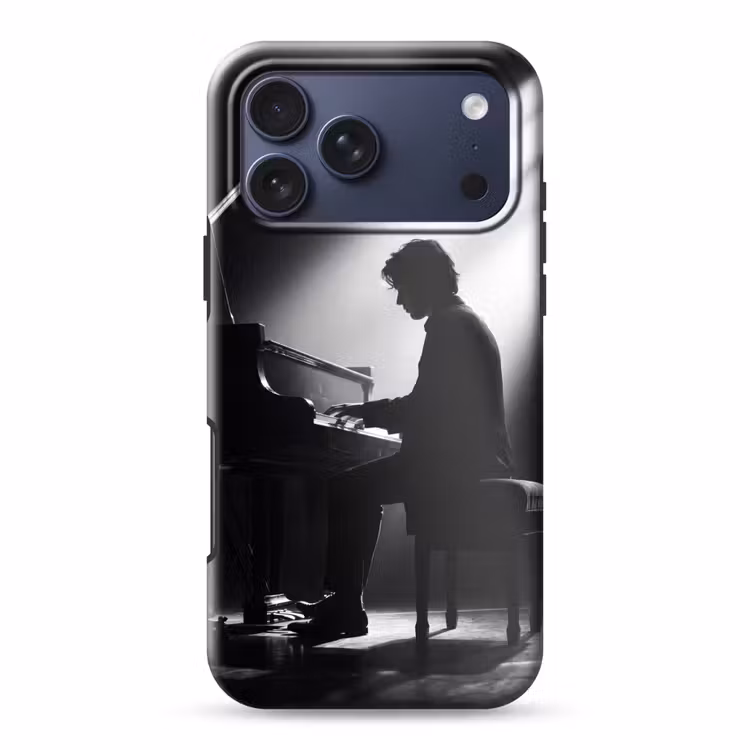 Telefoonhoesje Toughcase - Persoon - Piano - Muziek - Zwart-wit - Podium — 1