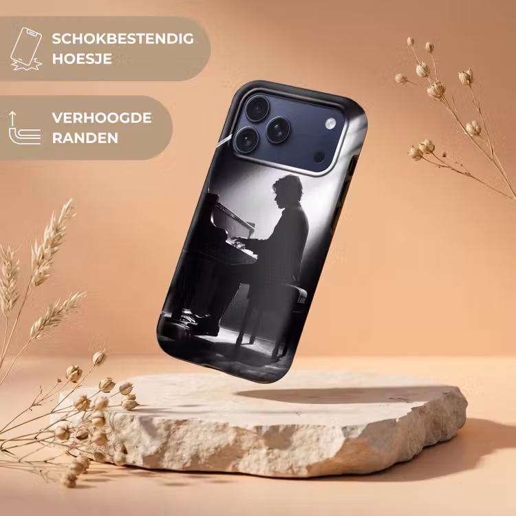 Telefoonhoesje Toughcase - Persoon - Piano - Muziek - Zwart-wit - Podium — 5