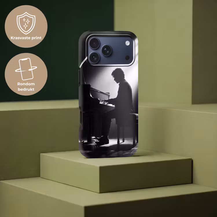 Telefoonhoesje Toughcase - Persoon - Piano - Muziek - Zwart-wit - Podium — 7