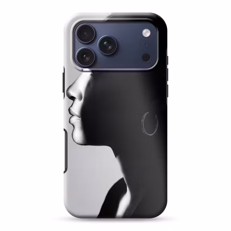 Telefoonhoesje Toughcase - Vrouw - Profiel - Mensen - Zwart-wit — 1