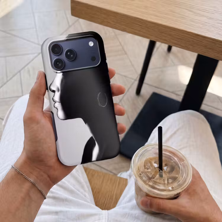 Telefoonhoesje Toughcase - Vrouw - Profiel - Mensen - Zwart-wit — 4