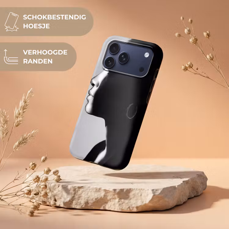 Telefoonhoesje Toughcase - Vrouw - Profiel - Mensen - Zwart-wit — 5