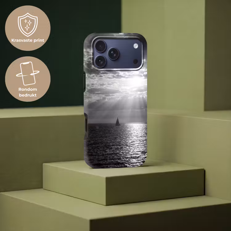 Telefoonhoesje Toughcase - Water - Boot - Lucht - Natuur - Zwart-wit — 7
