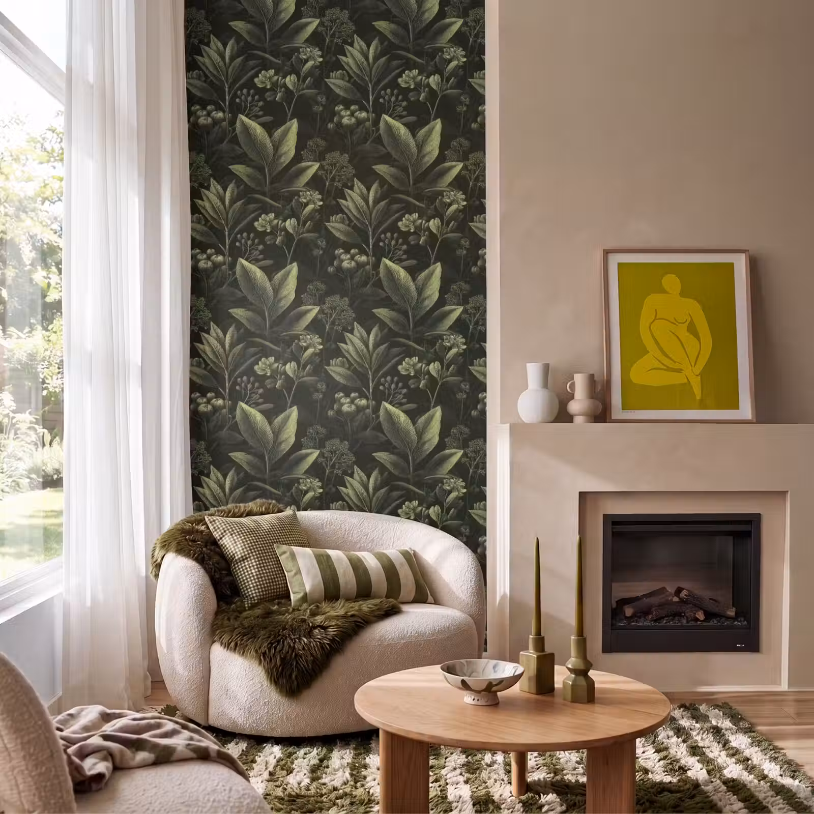 Behang - Klassiek - Donker - Botanisch - Planten — 1