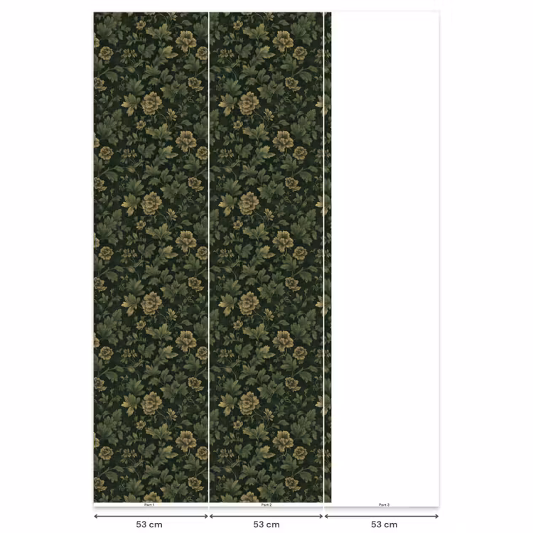 Behang - Donker - Groen - Goud - Botanisch — 6