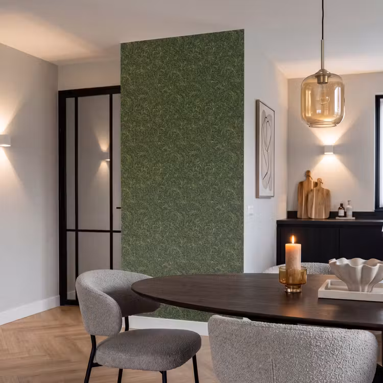 Behang - Donker - Groen - Krullend - Botanisch — 5